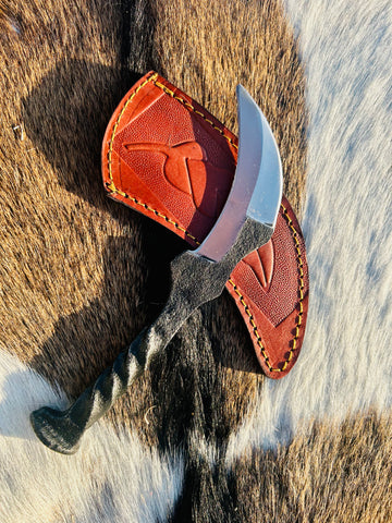 Karambit Railroad Spike Knife - Best Handmade Spike Knife for Hunting - Carbon handle
